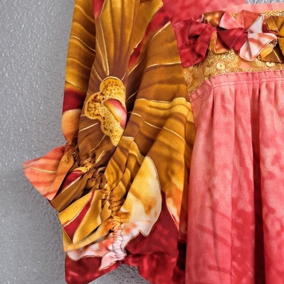 Hawaiian Multi Color Floral Inspired Dress/Moo Moo - Picture 4 of 7